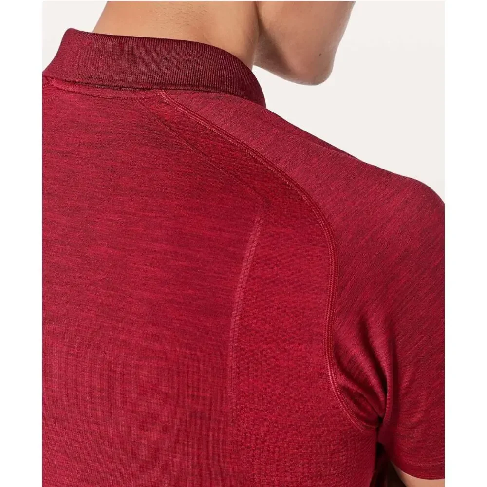 Men's Lululemon Deep Red Burgundy Metal Vent Tech Polo XL